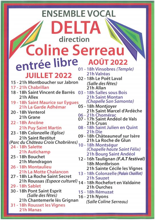 CHORALE DELTA - Coline Serreau - Tournée 2022